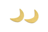 Brass Moon Blank, 24 Raw Brass Crescent Moon Shaped Blanks, Findings (17x5x0.60mm) A4916