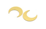 Brass Moon Blank, 24 Raw Brass Crescent Moon Shaped Blanks, Findings (16x5x0.60mm) A5105