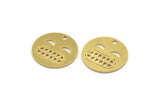 Brass Emoji Charm, 8 Raw Brass Emoji Face Charms With 1 Hole, Grimace Face Emoji, Findings (18x0.80mm) A5610