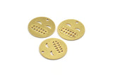 Brass Emoji Charm, 8 Raw Brass Emoji Face Charms With 1 Hole, Grimace Face Emoji, Findings (18x0.80mm) A5610