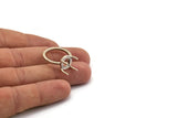 Claw Ring Blank, 2 Antique Silver Plated Brass Ring Settings with 4 Claws, Ring Blanks N0105-16.5