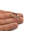 Claw Ring Blank, 2 Antique Silver Plated Brass Ring Settings with 4 Claws, Ring Blanks N0282