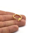 Gold Ring Settings, Gold Plated Brass Adjustable 4 Claw Ring - Ring Stone Setting - Pad Size 6x8mm N1566