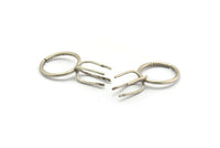 Claw Ring Blank, 2 Antique Silver Plated Brass 4 Claw Ring Blanks For Natural Stones N0117