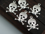 Free Skull Charm, 50 Nickel Free Skull Charms (16x12mm)