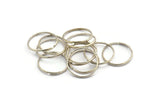 Silver Wire Ring, 12 Antique Silver Plated Brass Adjustable Thinny Ring Blanks For Wire Wrapped Rings, Findings (18mm) Brs 498 A0362