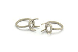 Claw Ring Blank, 2 Antique Silver Plated Brass Ring Settings with 4 Claws, Ring Blanks N0105-16.5