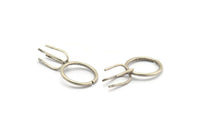 Claw Ring Blank, 2 Antique Silver Plated Brass 4 Claw Ring Blanks For Natural Stones N0117