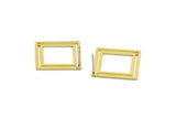 Brass Square Earring, 8 Raw Brass Square Stud Earring With 1 Hole (21x0.80mm) D874 A6190