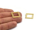 Brass Square Earring, 8 Raw Brass Square Stud Earring With 1 Hole (21x0.80mm) D874 A6190