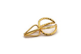 Claw Ring Settings - 2 Gold Plated Brass 4 Claw Ring Blanks For Natural Stones E658