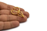 Claw Ring Settings - 2 Gold Plated Brass 4 Claw Ring Blanks For Natural Stones E658