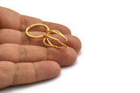 Claw Ring Settings - 2 Gold Plated Brass 6 Claw Ring Blanks For Natural Stones N0054