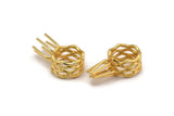 Claw Ring Blank - Gold Plated Brass 6 Claw Ring Blank For Natural Stones N0099