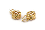 Claw Ring Blank - Gold Plated Brass 4 Claw Ring Blank for Natural Stones N0096