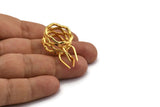 Claw Ring Blank - Gold Plated Brass 4 Claw Ring Blank for Natural Stones N0096