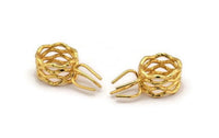 Claw Ring Blank - Gold Plated Brass 4 Claw Ring Blank for Natural Stones N0096