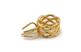 Claw Ring Blank - Gold Plated Brass 4 Claw Ring Blank for Natural Stones N0096