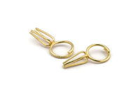 Claw Ring Settings, Gold Plated Brass Ring Blank With 4 Claw For Natural Stones E634