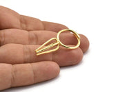 Claw Ring Settings, Gold Plated Brass Ring Blank With 4 Claw For Natural Stones E634