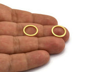 14mm Circle Connector, 50 Raw Brass Circle Connectors (14x1mm) A6154