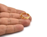 Gold Ring Setting - 2 Gold Plated Brass Adjustable Ring Settings - (18mm) Mn50