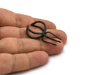 Black Claw Rings - 2 Oxidized Black Plated Brass 4 Claw Ring Blanks For Natural Stones E655 H0945