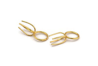 Claw Ring Blank - 2 Gold Plated Brass 4 Claw Ring Blanks For Natural Stones N0044