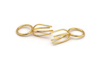 Claw Ring Blank - 2 Gold Plated Brass 4 Claw Ring Blanks For Natural Stones N0044