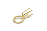 Claw Ring Blank - Gold Plated Brass 4 Claw Ring Blank for Natural Stones N0119