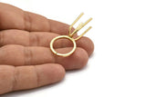 Claw Ring Blank - Gold Plated Brass 4 Claw Ring Blank for Natural Stones N0119