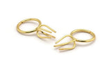 Claw Ring Blank - Gold Plated Brass 4 Claw Ring Blank For Natural Stones N0117