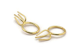 Claw Ring Blank - Gold Plated Brass 4 Claw Ring Blank For Natural Stones N0117