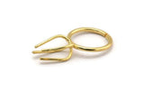 Claw Ring Blank - Gold Plated Brass 4 Claw Ring Blank For Natural Stones N0117