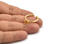 Adjustable Ring Settings - Gold Plated Brass 4 Claw Ring Blank - Pad Size 6mm N0318