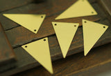 Brass Triangle Char, 20 Raw Brass Triangle Charms 2 Holes (25x16mm) A0043