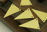 Brass Triangle Char, 20 Raw Brass Triangle Charms 2 Holes (25x16mm) A0043