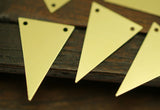 Brass Triangle Char, 20 Raw Brass Triangle Charms 2 Holes (25x16mm) A0043