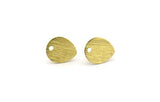 Brass Drop Earring, 6 Raw Brass Textured Drop Stud Earring With 1 Hole, Findings (12x10x0.70mm) M01851 A6646