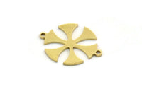 Brass Round Charm, 12 Raw Brass Round Shaped Charms With 2 Loops, Charm Pendants, Bracelet Parts, Connectors (20x16x0.80mm) A6819