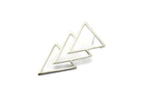 Silver Triangle Earring, 2 925 Silver Triangle Stud Earrings (45x21x1mm) E054