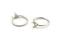 Claw Ring Setting, 4 Antique Silver Plated Brass 3 Claw Ring Blanks For Stones N1956