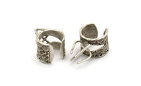 Claw Ring Settings - Antique Silver Plated Brass 4 Claw Ring Blanks For Natural Stones E657