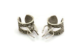 Claw Ring Settings - Antique Silver Plated Brass 4 Claw Ring Blanks For Natural Stones E657