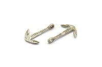 Anchor Bracelet Part, 1 Antique Silver Plated Brass Anchor Bracelet Connectors, Charm (38x25mm) N0280