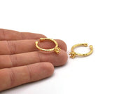 Adjustable Ring Settings, Gold Plated Brass 6 Claw Ring Blanks - Pad Size 4mm N0315