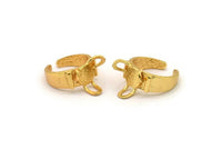 Gold Ring Setting, Gold Plated Brass Ring Setting With 3 Claws U125