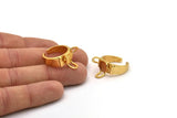 Gold Ring Setting, Gold Plated Brass Ring Setting With 3 Claws U125