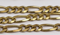 2 M Figaro Soldered Faceted Raw Brass Chain (14x4.5mm - 10.5x4.5mm) - W63