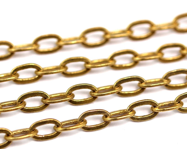 5 M. Raw Brass Soldered Chain (7 X 4.40 Mm) W80